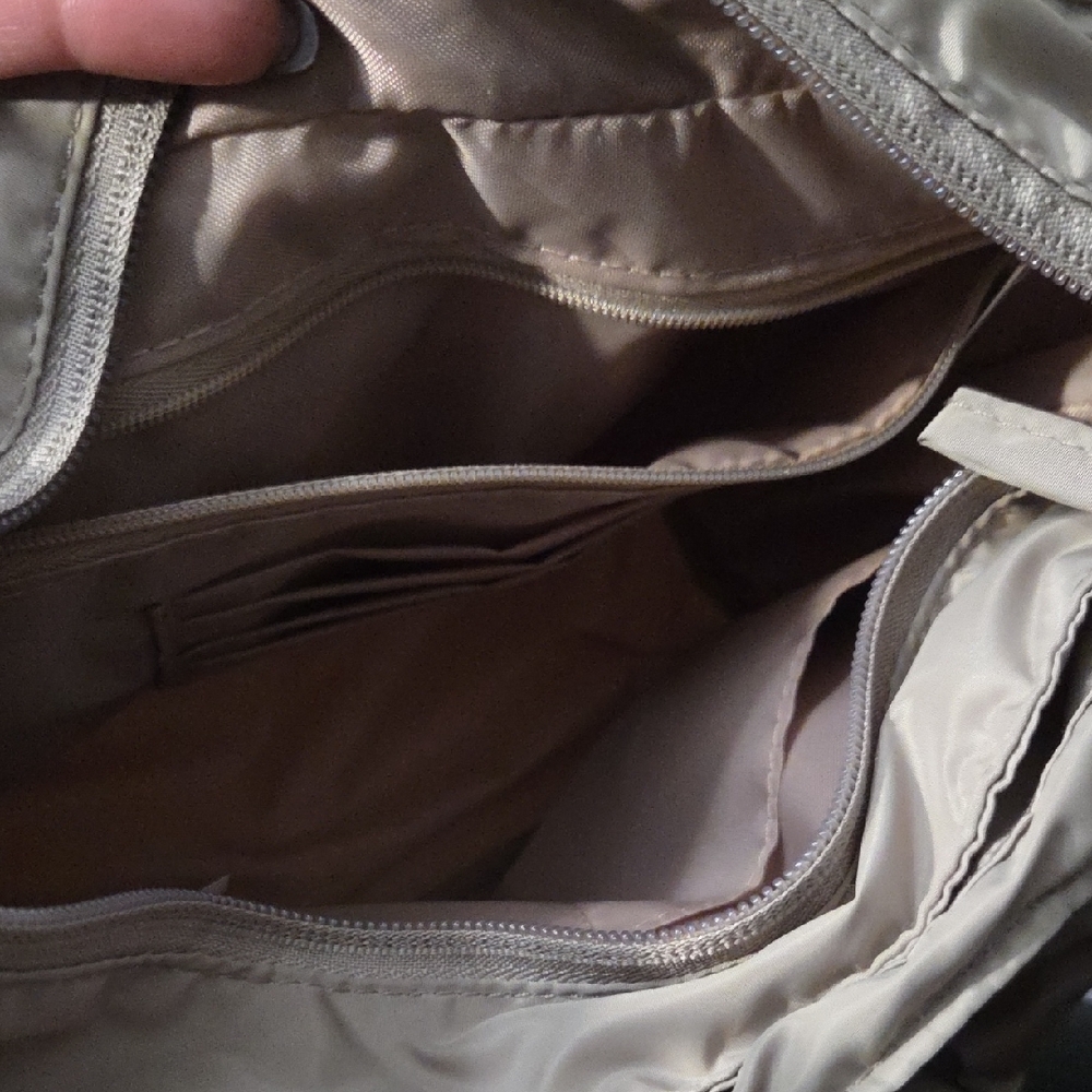 Quilted Taupe Crossbody Bag with Adjustable Strap - Picture 5 of 13